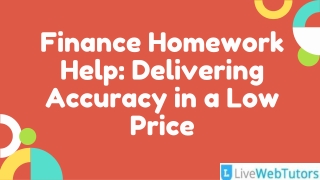 Finance homework Help: Excellent homework at affordable prices