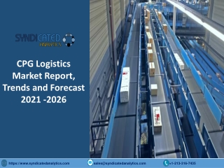 CPG Logistics Market Research Report PDF 2021-2026 | Syndicated Analytics