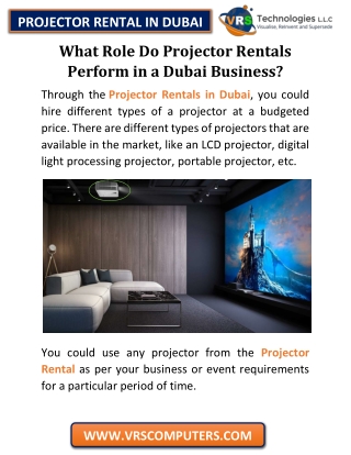 What Role Do Projector Rentals Perform in a Dubai Business?