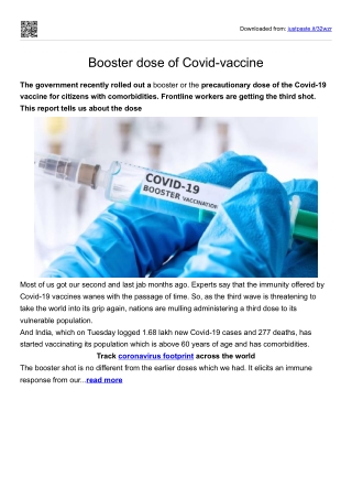 Booster dose of Covid-vaccine