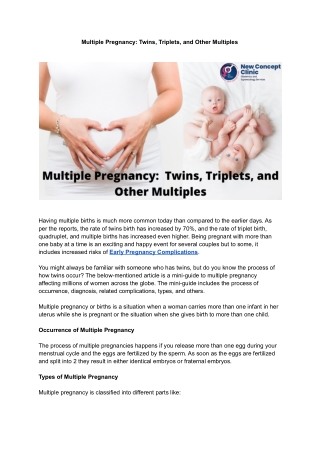 Multiple Pregnancy: Twins, Triplets, and Other Multiples