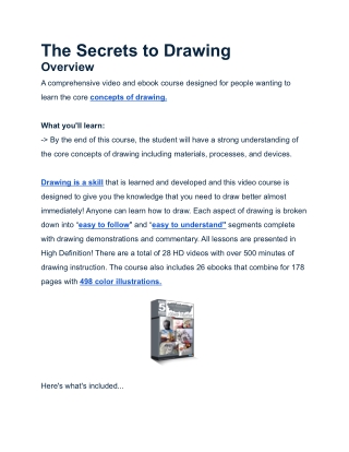 The Secrets to Drawing