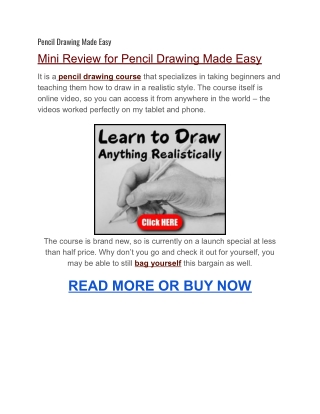 Pencil Drawing Made Easy