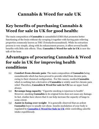 Buy cannabis-weed online UK
