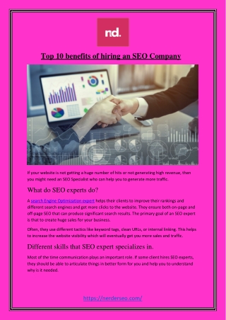 Top 10 benefits of hiring an SEO Company