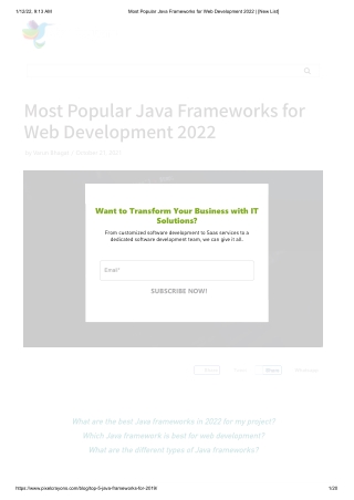 Most Popular Java Frameworks for Web Development 2022  [New List]