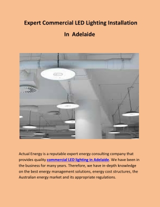 Expert Commercial LED Lighting Installation In Adelaide