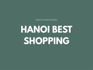 HANOI BEST SHOPPING