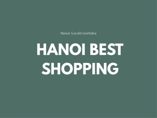 BEST SHOPPING IN HANOI