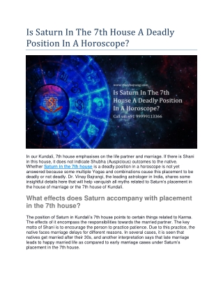 Saturn In The 7th House