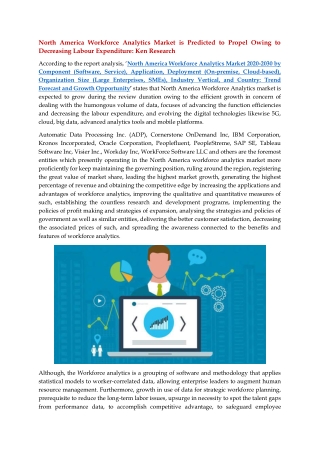 North America Workforce Analytics Market, Research Report, Growth, Size, Share