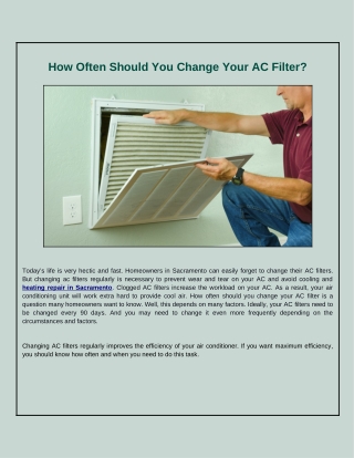 When Should You Replace Your Air Conditioner Filter?