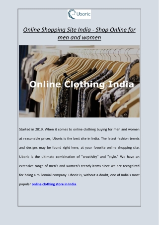 Online Shopping Site India – Shop Online for Men and Women