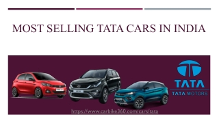 Most Selling Tata cars in india