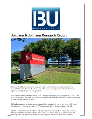 Johnson & Johnson Research Report