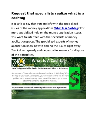 Request that specialists realize what is a cashtag