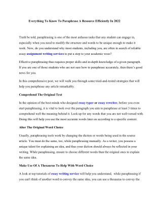 Everything To Know To Paraphrase A Resource Efficiently In 2022