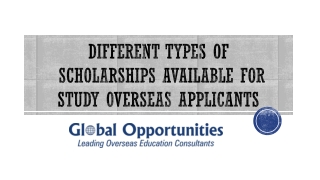 Different Types of Scholarships Available for Study Overseas Applicants