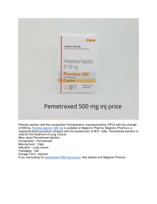 pemetrexed 500 mg inj price
