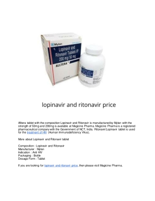 lopinavir and ritonavir price