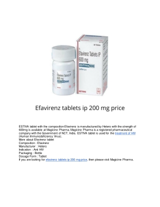 efavirenz tablets ip 200 mg price
