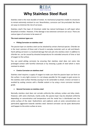 Stainless Steel Passivation Process