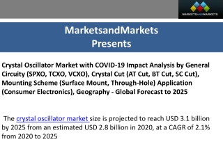 Crystal Oscillator Market by  Crystal Cut (AT Cut, BT Cut, SC Cut) Global Foreca