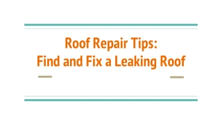 Roof Repair Tips_ Find and Fix a Leaking Roof