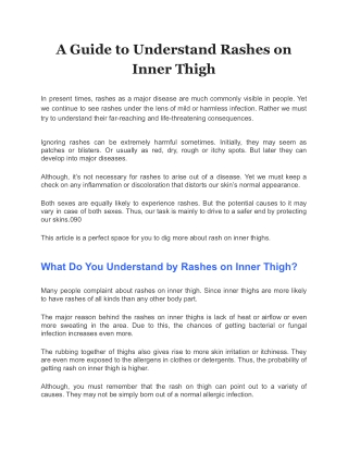 A Guide to Understand Rashes on Inner Thigh