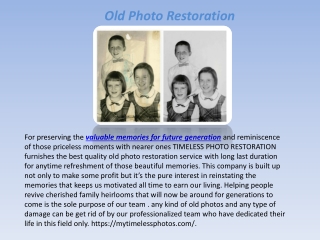 Old Photo Restoration