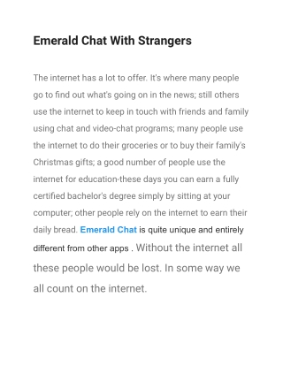 Emerald Chat With Strangers