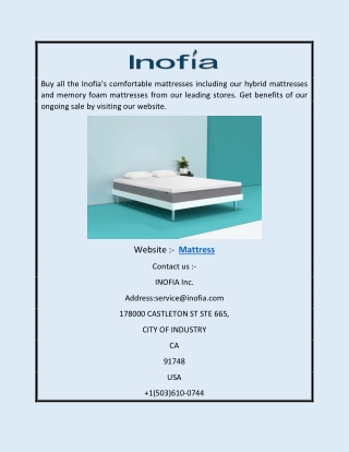 Get Best Mattress | Inofia.Com