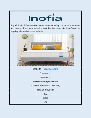 Mattress Sale | Inofia.Com