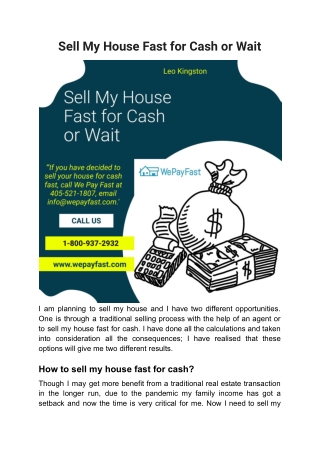 Sell My House Fast for Cash or Wait _ We Pay Fast