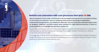 Rethink cost estimation with core processes that drive 5D  BIM