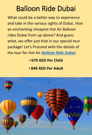 Balloon Ride Dubai