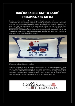 How do babies get to enjoy personalized gifts