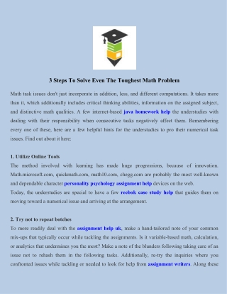 3 Steps To Solve Even The Toughest Math Problem