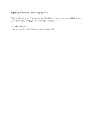 Top Buy Now Pay Later Shopify Sites