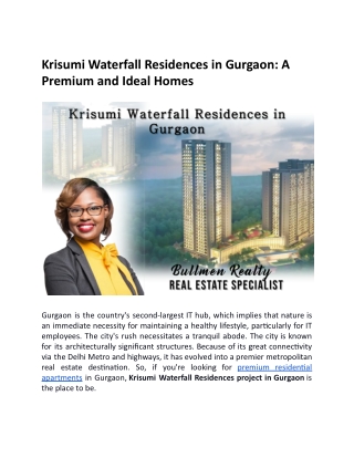 Krisumi Waterfall Residences in Gurgaon A Premium and Ideal Homes.docx - Google Docs