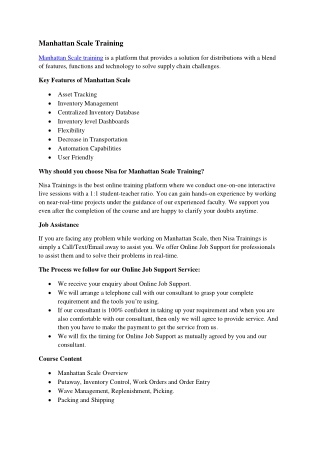 Manhattan Scale Training