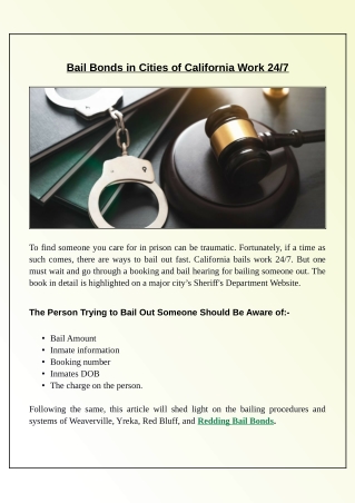 Best Redding Bail Bonds Company