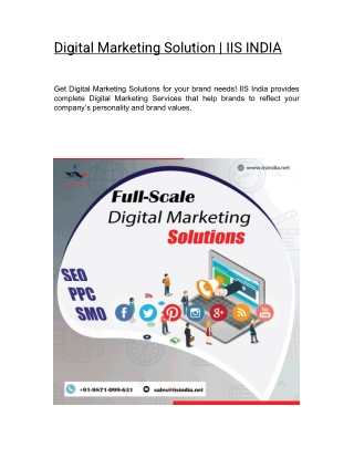 Digital Marketing Solution | IIS INDIA