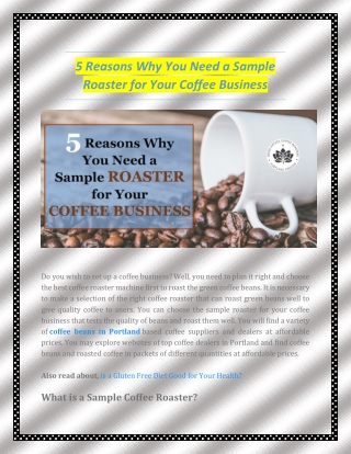 5 Reasons Why You Need a Sample Roaster for Your Coffee Business