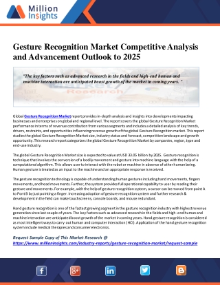 Gesture Recognition Market Size, Prospective Growth and Forecasts To 2025