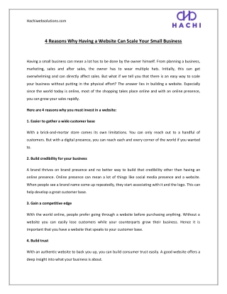 4 Reasons Why Having a Website Can Scale Your Small Business