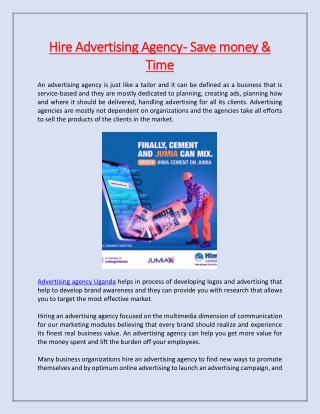 Hire Advertising Agency - Save money & Time