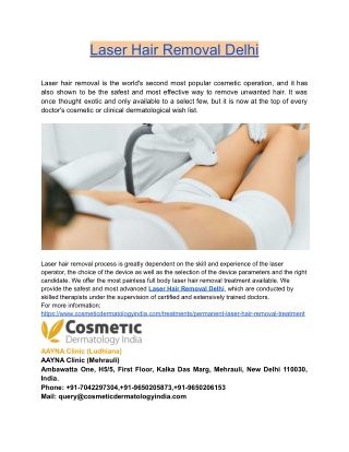 Laser Hair Removal Delhi