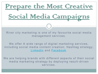 Prepare the Most Creative Social Media Campaigns