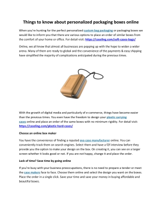 Things to know about personalized packaging boxes online